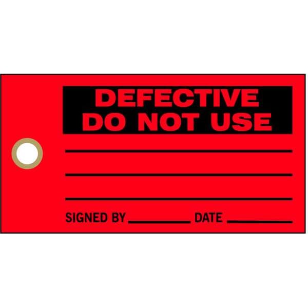 Zoro Select Do Not Use Tag, Cleaning and Maintenance, Polyester, 5 3/4 in H x 3 in W, Red, Rectangle, 100 PK - 9F067