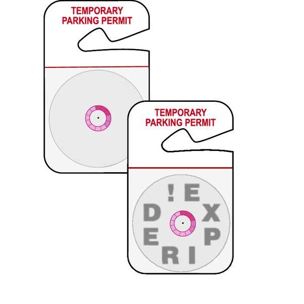 Brady Parking Permit, Paper, 3 in W, Red, 500 PK - 95680