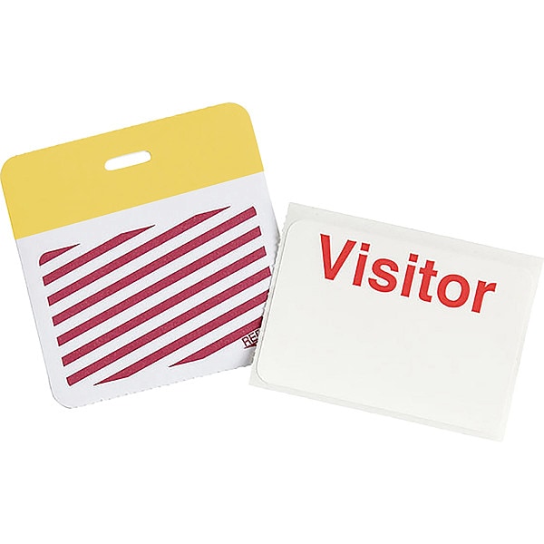 Brady Card Clip On Badge, Vinyl, 3 in W, Yellow, 500 PK - 95645