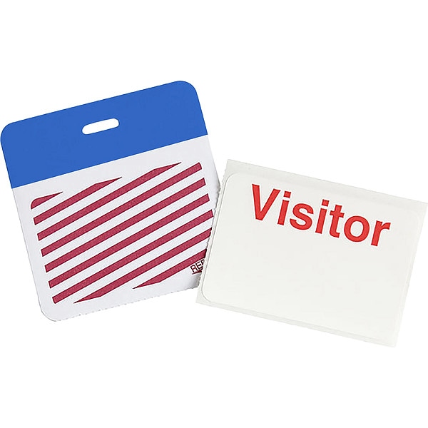 Brady Card Clip On Badge, Vinyl, 3 in W, Blue, 500 PK - 95644