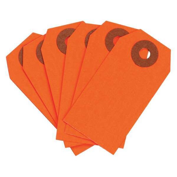 Brady Blank Shipping Tag, Cardstock, 2-3/4" H x 1-3/8" W, Fluorescent Red, Rectangle, 1000 PK - 102080