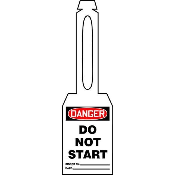 Accuform Danger Tag, General Safety, 5 1/4 in H x 3 1/4 in W, White, Rectangle, 25 PK - TAL352