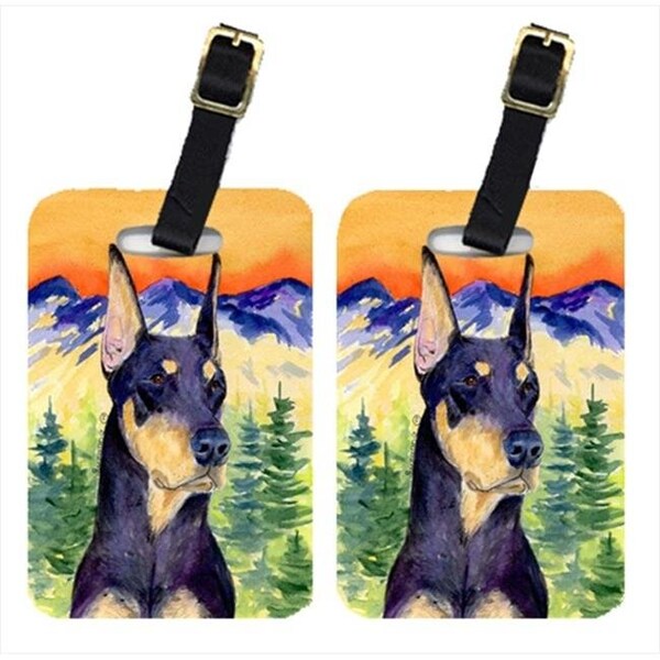 Carolines Treasures Carolines Treasures SS8658BT Doberman Luggage Tag - Pair 2; 4 x 2.75 In. - SS8658BT