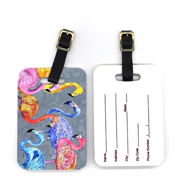Carolines Treasures Carolines Treasures 8871BT 4 x 2.75 in. Pair of Flamingo Six Senses Luggage Tag - 8871BT