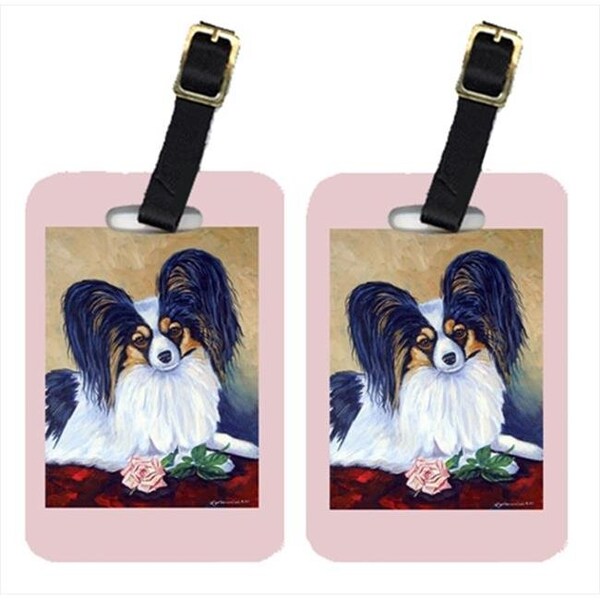 Carolines Treasures Carolines Treasures 7037BT Papillon A Rose For You Luggage Tags; Pack - 2 - 7037BT
