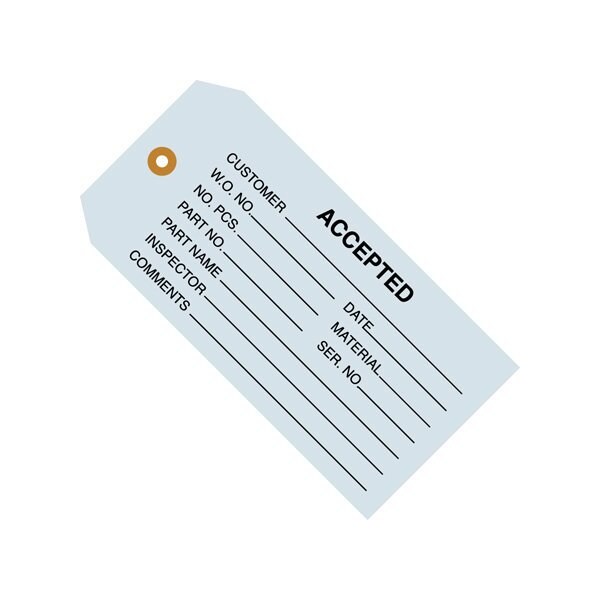 Bsc Preferred 4 3/4 x 2-3/8'' - ''Accepted Blue'' Inspection Tags, 1000PK - BUY00029982