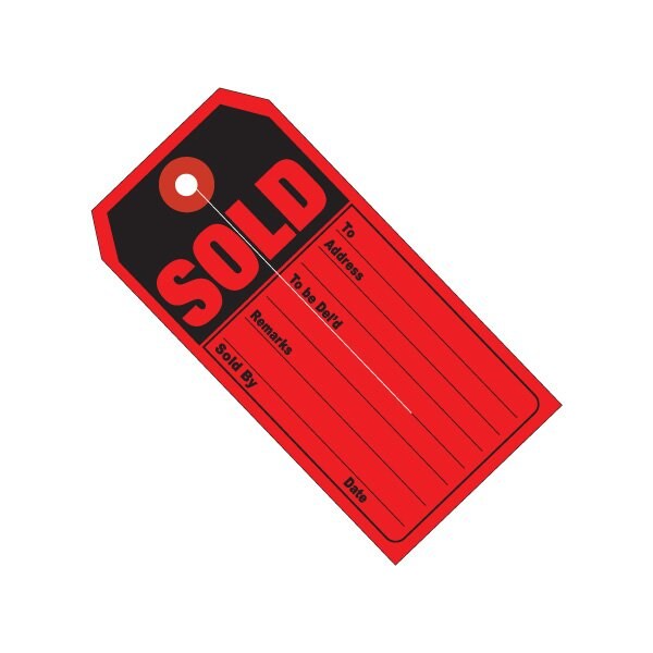 Bsc Preferred 4 3/4 x 2-3/8'' ''SOLD'' Retail Tags, 500PK - BUY00031033