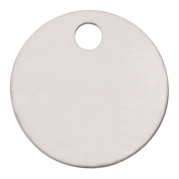 Panduit Marker Tag, 304 Stainless Steel, 1 1/2 in H x 1 1/2 in W, Silver, Circle, 25 PK - MT150D-Q