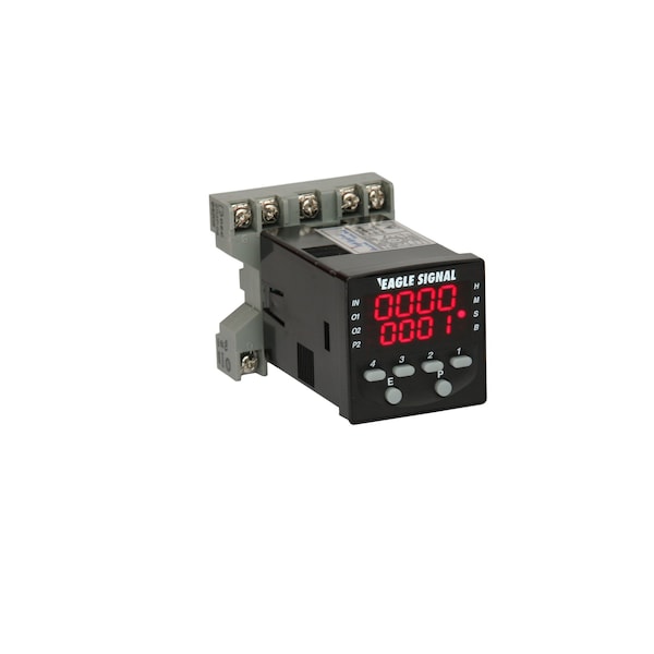 Temporizador LED programable de la serie B506 de Eagle Signal, ciclo de repetición, salida de relé, 90-240 VCA - B506-7001