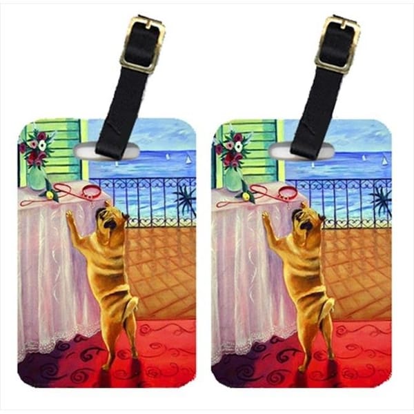 Carolines Treasures Carolines Treasures 7027BT Helping Himself Pug Luggage Tags; Pack - 2 - 7027BT