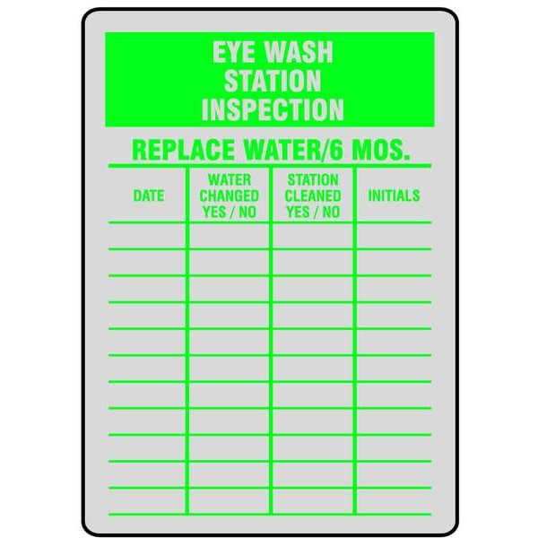 See All Industries Inspection Label, Eyewash, Self-Adhesive Aluminum, 4 1/4 in H x 3 in W, White, Rectangle, 25 PK - IL-EYE