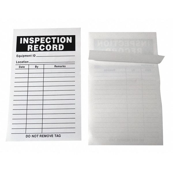 Zoro Select Inspection Record Label, Not Applicable, Paper, 5 in H x 3 in W, White, Rectangle, 25 PK - 36RE97