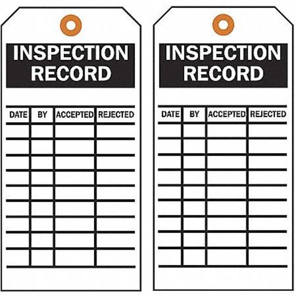 Zoro Select Tag, Safety, Polyester, 5 3/4 in H x 3 in W, White, Rectangle, 100 PK - 8CMR1