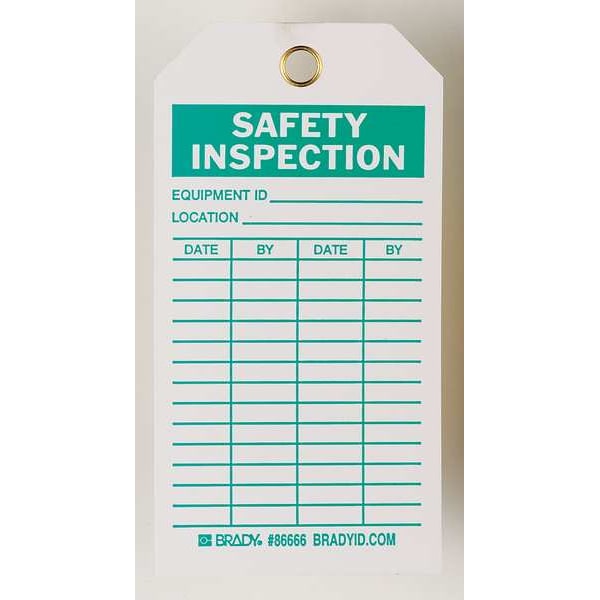Zoro Select Tag, Safety, Polyester, 5 3/4 in H x 3 in W, White, Rectangle, 100 PK - 8CMR1