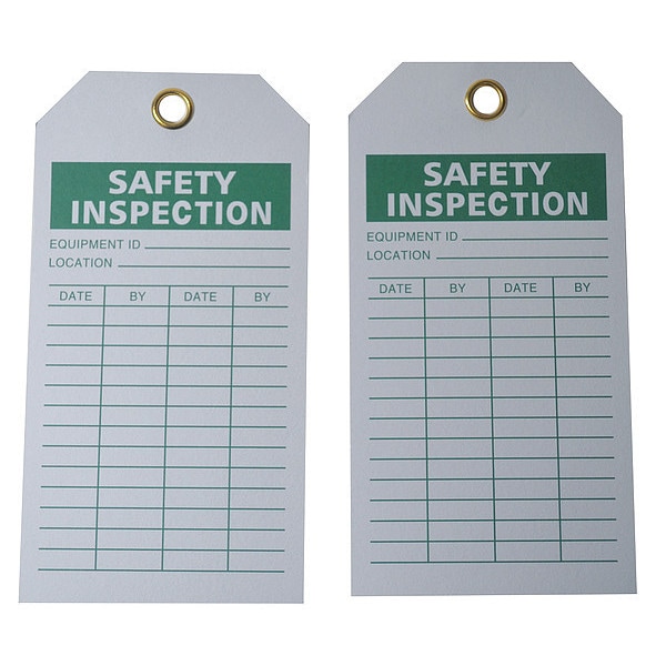 Zoro Select Tag, Safety, Polyester, 5 3/4 in H x 3 in W, White, Rectangle, 100 PK - 8CMR1