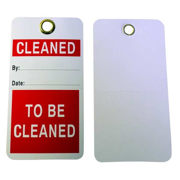 Zoro Select Tag, Cleaned, Cardstock, 3 in H x 5 3/4 in W, White, Rectangle, 25 PK - 3XDR3