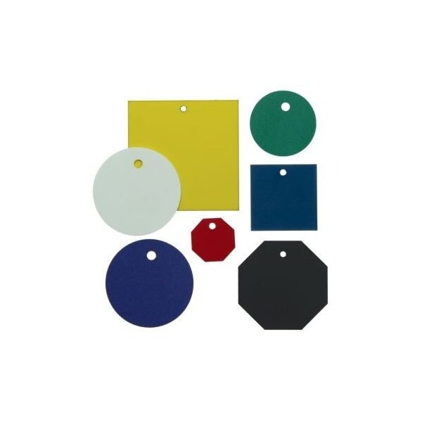 Accuform Blank Accu-Ply Tags, 1.5in Square, Engravable Plastic, White, 25PK - TDG226WT