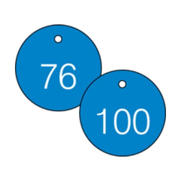Accuform Engraved Numbered Tags, RP-Plastic, 3/8 in H x 3-1/4 in W, 25 PK - TDG364BU