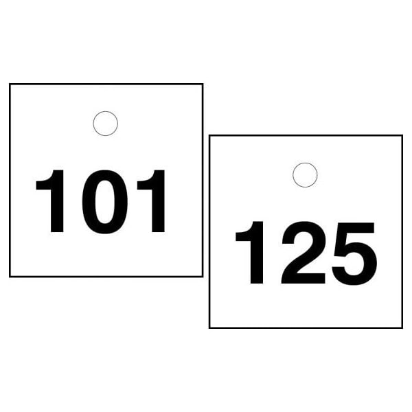 Accuform Numbered Safety Tags, HS-Laminate, 3 in W, 25 PK - TDY248WT