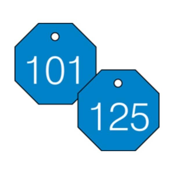 Accuform Engraved Numbered Tags, HS-Laminate, 2-3/4 in W, 25 PK - TDG826BU
