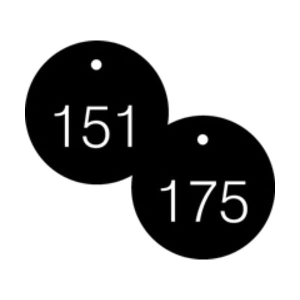 Accuform Engraved Numbered Tags, HS-Laminate, 3 in W, 25 PK - TDG367BK