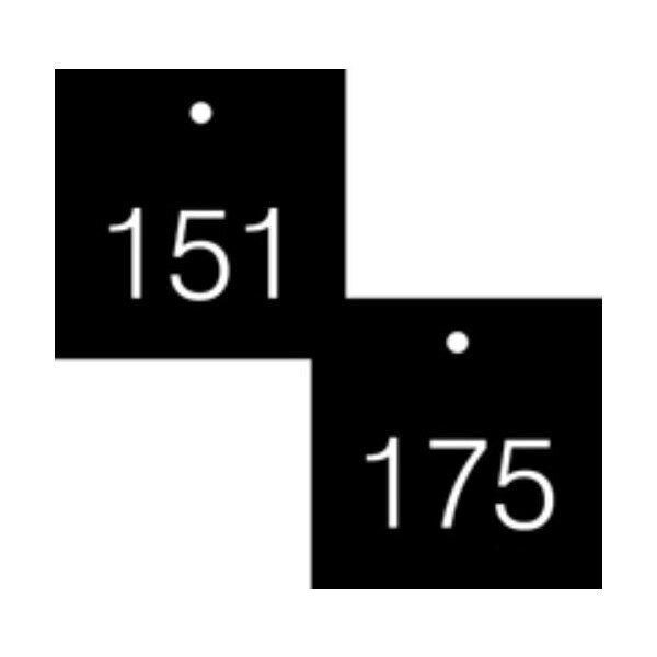 Accuform Engraved Numbered Tags, RP-Plastic, 0.075 in H x 3-1/4 in W, 25 PK - TDG376BK