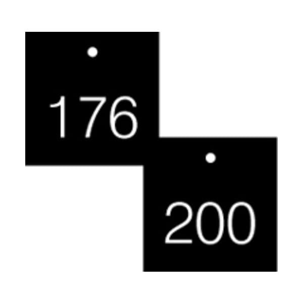 Accuform Engraved Numbered Tags, PF-Cardstock, 1/4 in H x 3-1/4 in W, 25 PK - TDG377BK