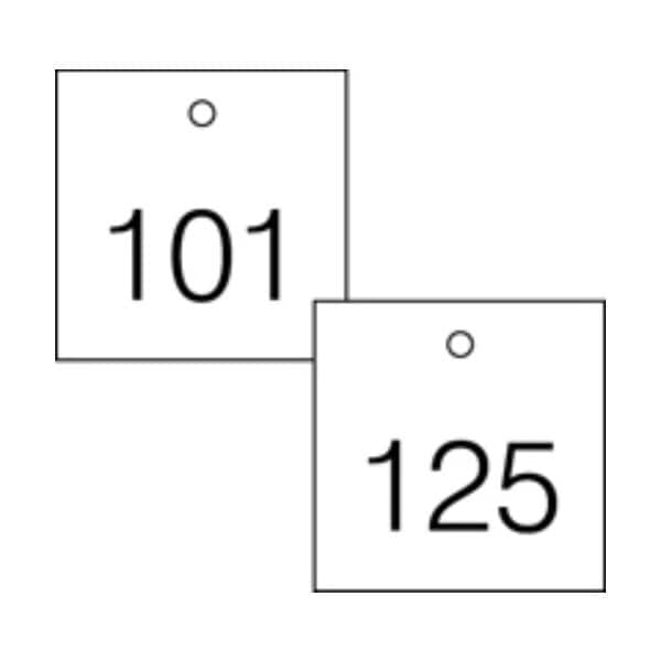 Accuform Engraved Numbered Tags, Self-Laminating PF-Cardstock, 0.06 in H x 3-1/4 in W, 25 PK - TDG374WT