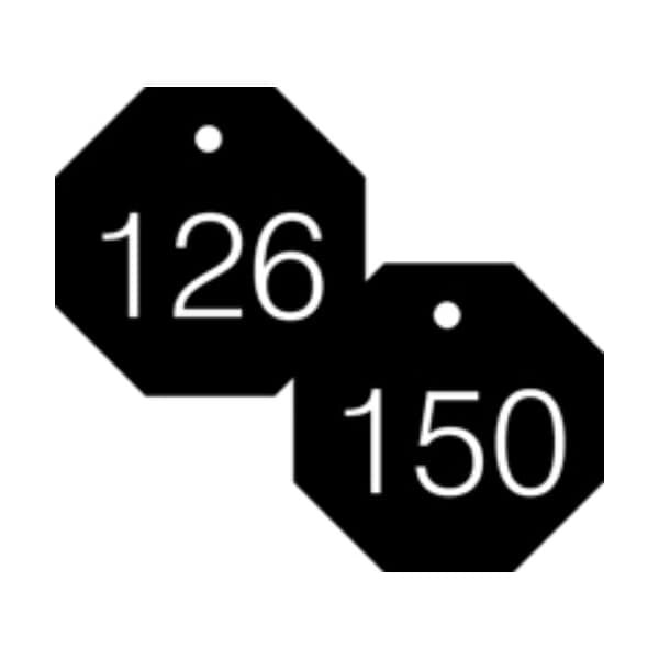 Accuform Engraved Numbered Tags, HS-Laminate, 3 in W, 25 PK - TDG827BK