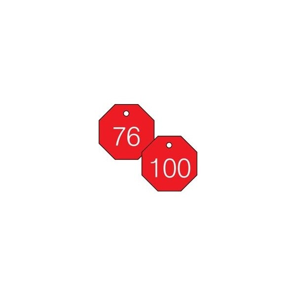 Accuform Engraved Numbered Tags, HS-Laminate, 3 in W, 25 PK - TDG825RD