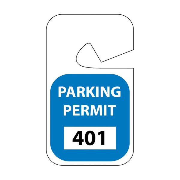 Nmc Rearview Mirror Hang Tag Blue, Pk100, Unrippable Vinyl, 4-3/4 in H x 2-3/4 in W, 100 PK - PP14A