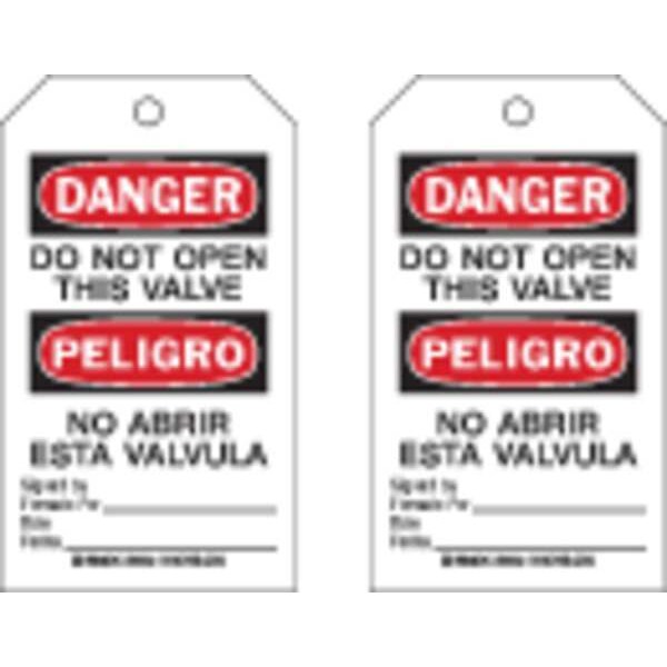 Brady Danger Bilingual Tag, Authorized Personnel and Restricted Access, Cardstock, 7 in H x 4 in W - 86688