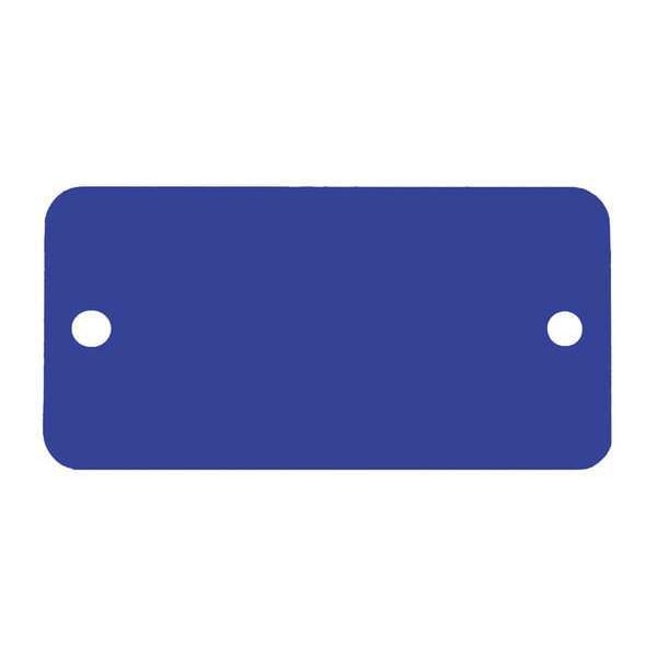 C.H. Hanson Blank Tag, Aluminum, 2 in H x 4 in W, Blue, Rectangle, 5 PK - 43046