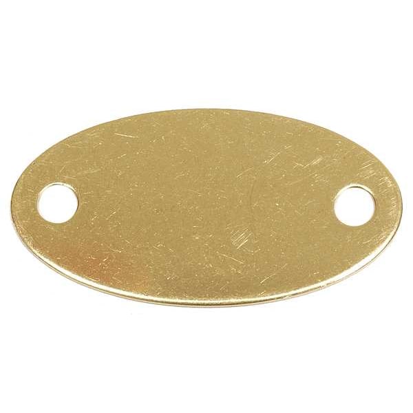 Zoro Select Blank Tag, 1 in H x 1 7/8 in W, Gold, Oval, 100 PK - 2CDX8