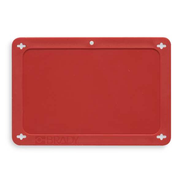 Brady Blank Tag, Plastic, 3 1/5 in H x 4 5/7 in W, Yellow, Rectangle - 41923