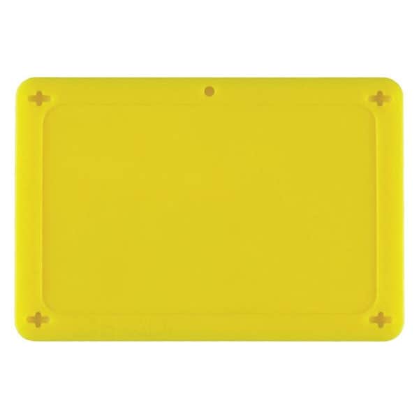 Brady Blank Tag, Plastic, 3 1/5 in H x 4 5/7 in W, Yellow, Rectangle - 41923