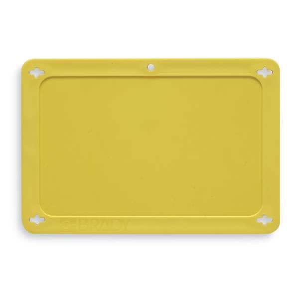 Brady Blank Tag, Plastic, 3 1/5 in H x 4 5/7 in W, Yellow, Rectangle - 41923