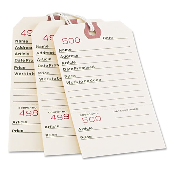 Avery Dennison Repair Tags, 5 1/4 x 2 5/8, Manila, PK500, Manila Card Stock, Manila, Rectangle, 500 PK - 15030