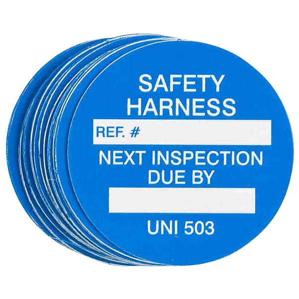 Brady Safety Harness, Safety Harness Next Inspection Due By, 1 3/4 in W x 1 3/4 in H, 100 PK - UNI-UNI503 B