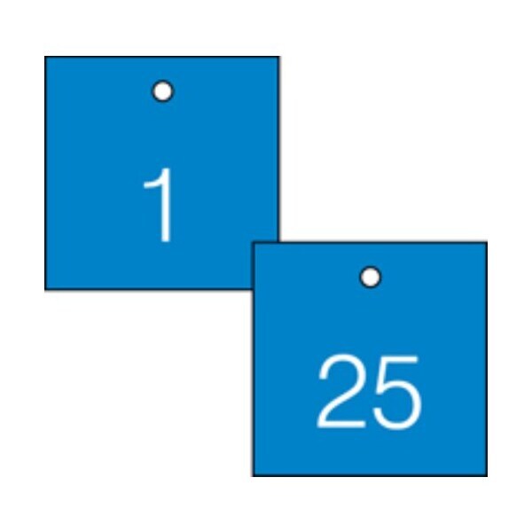 Accuform Engraved Numbered Tags, HS-Laminate, 4-3/4 in W, 25 PK - TDG370BU