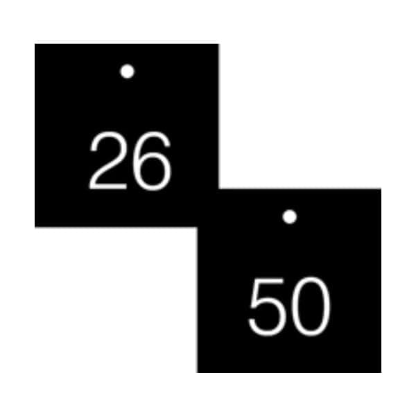 Accuform Engraved Numbered Tags, Adhesive Dura-Poly, 0.025 in H x 3 in W, 25 PK - TDG371BK
