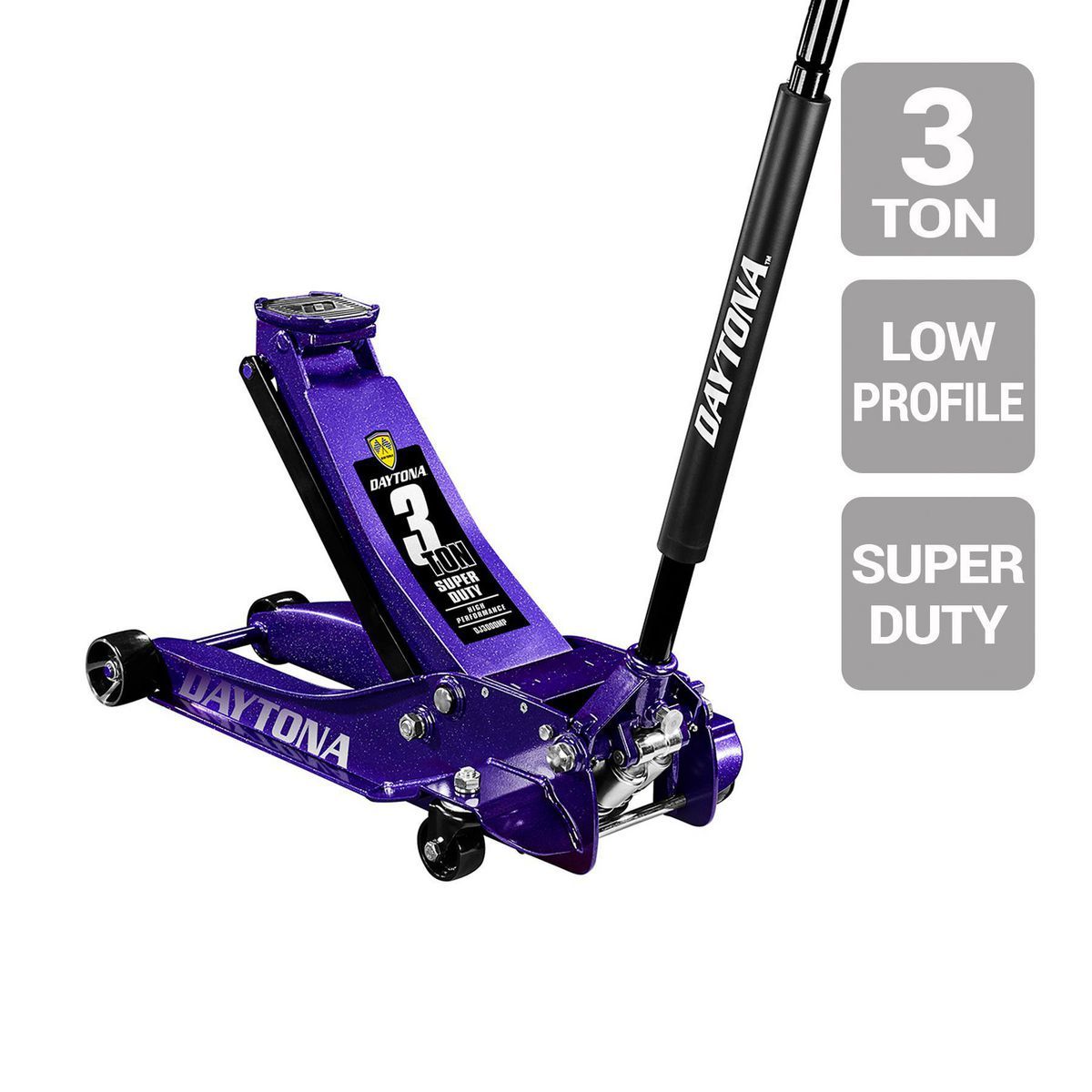 Gato de piso super resistente de perfil bajo de 3 toneladas Daytona con RAPID PUMP, color morado metálico - 70611