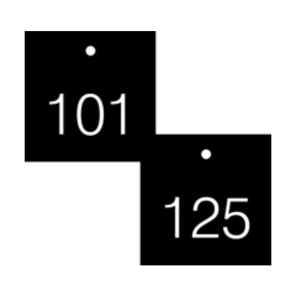 Accuform Engraved Numbered Tags, HS-Laminate, 3 in W, 25 PK - TDG374BK