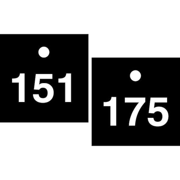 Accuform Numbered Safety Tags, RP-Plastic, 0.075 in H x 3-1/4 in W, 25 PK - TDY247BK