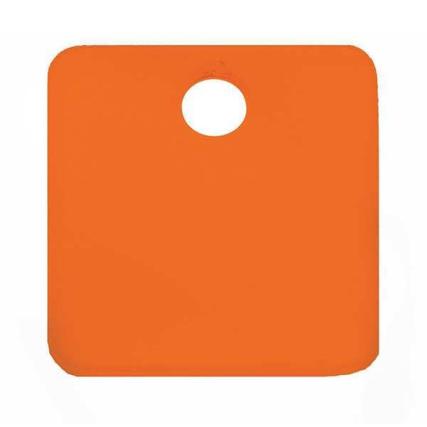 C.H. Hanson Blank Tag, Aluminum, 1 1/4 in H x 1 1/4 in W, Orange, Square, 5 PK - 43029