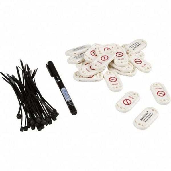 Brady Tag, NanotagTag Holder Kit, Plastic, White, 20 PK - NAN-H