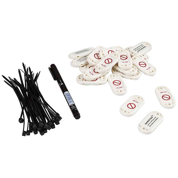 Brady Tag, NanotagTag Holder Kit, Plastic, White, 20 PK - NAN-H
