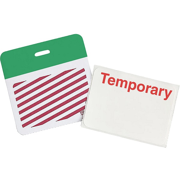 Brady Card Clip On Badge, Vinyl, 3 in W, Green, 500 PK - 95666