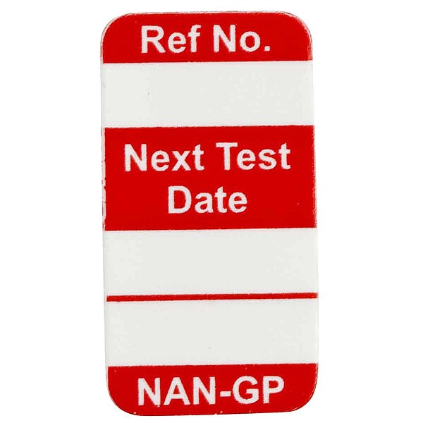Brady Tag, Nanotag Insert, Polyester, 1 5/16 in H x 45/64 in W, Red on White, Rectangle, 100 PK - NAN-GP R