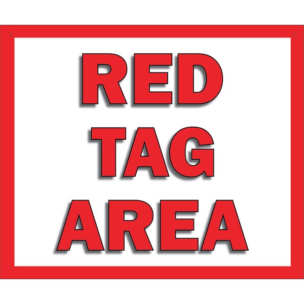 5S Supplies 5S Red Tag Area Sign Aluminum Hanging Sign V2 22in x 18in - HS-REDTAG-V2